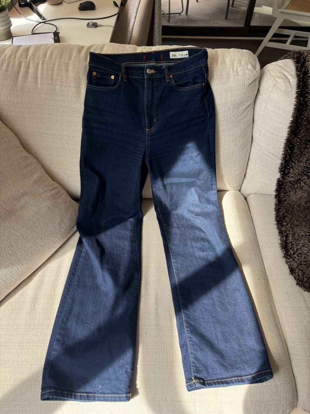 Zara Women’s Dark Indigo Flare Jeans